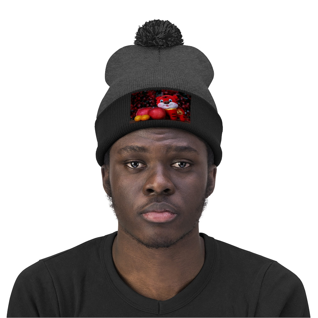 Tiger Pom Pom Beanie