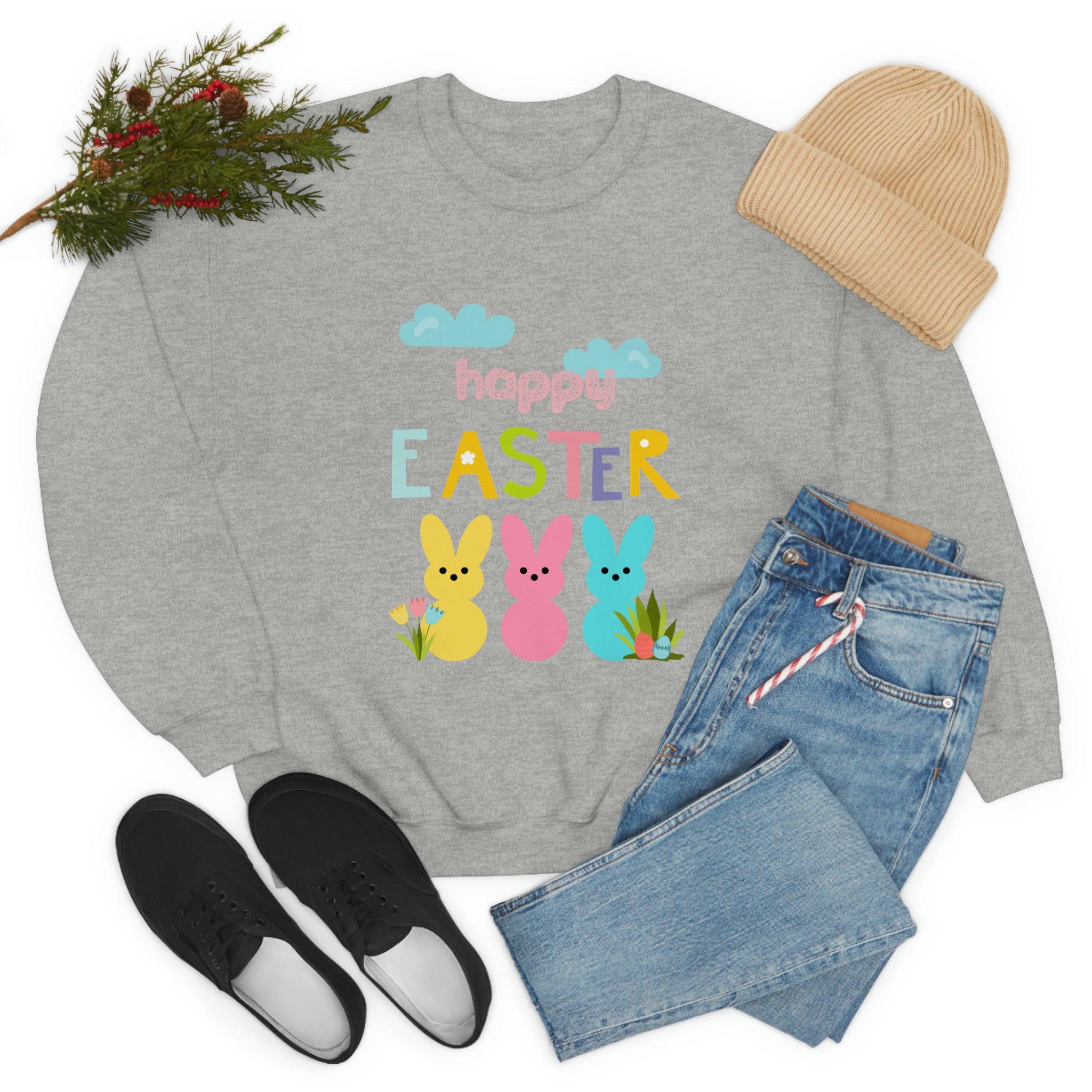 Happy Easter Bunny Unisex Heavy Blend™ Crewneck Sweatshirt