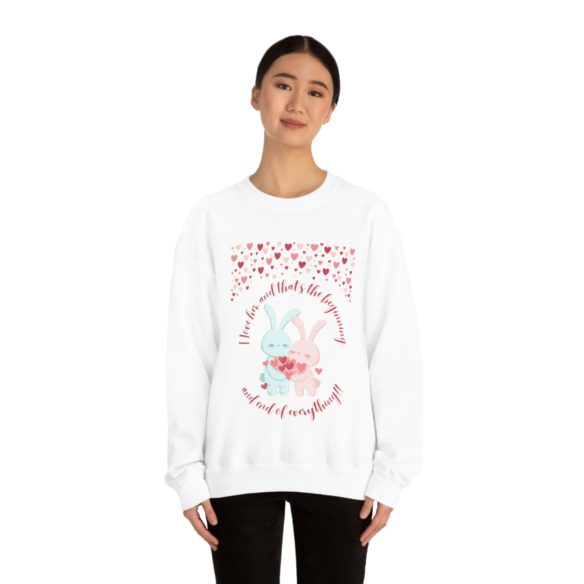 The I Love Her U & Me Unisex Heavy Blend™ Crewneck Sweatshirt