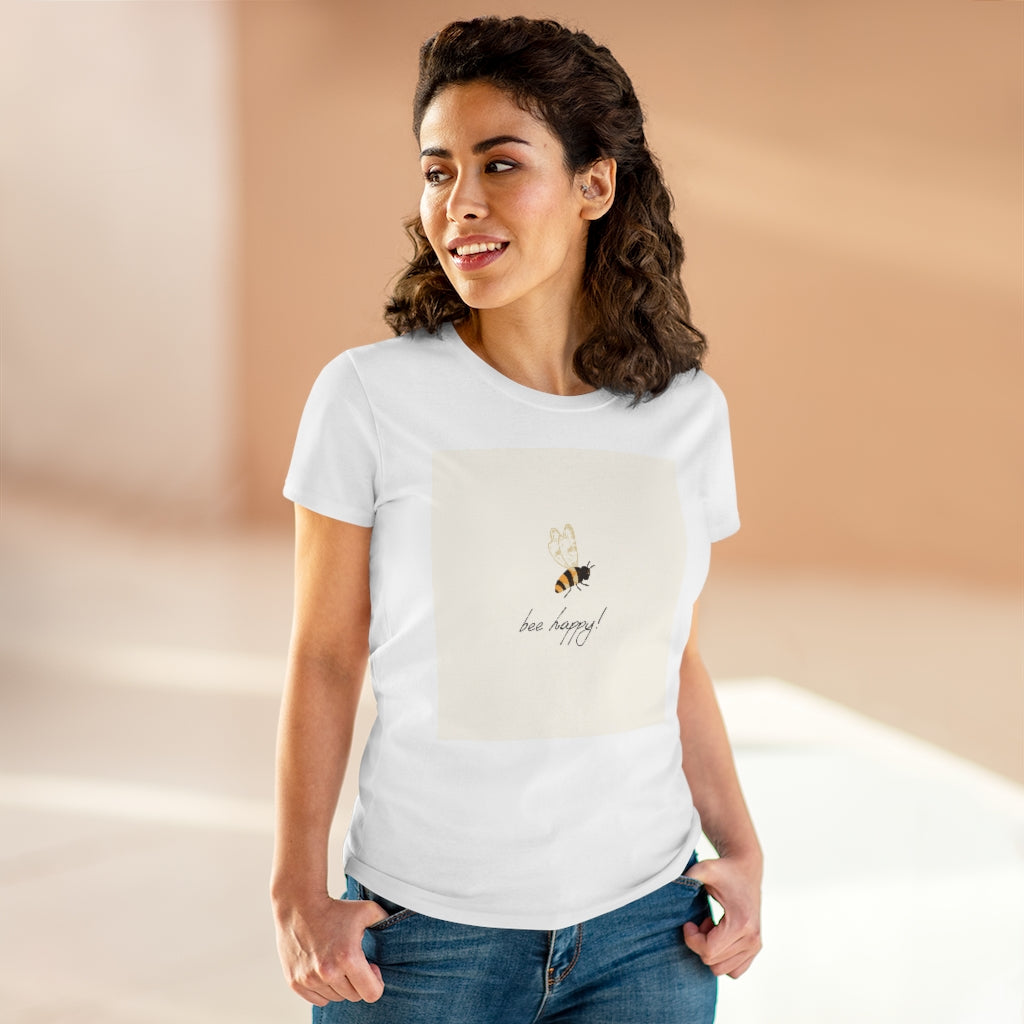 Bee Happy Women's Heavy Cotton Tee