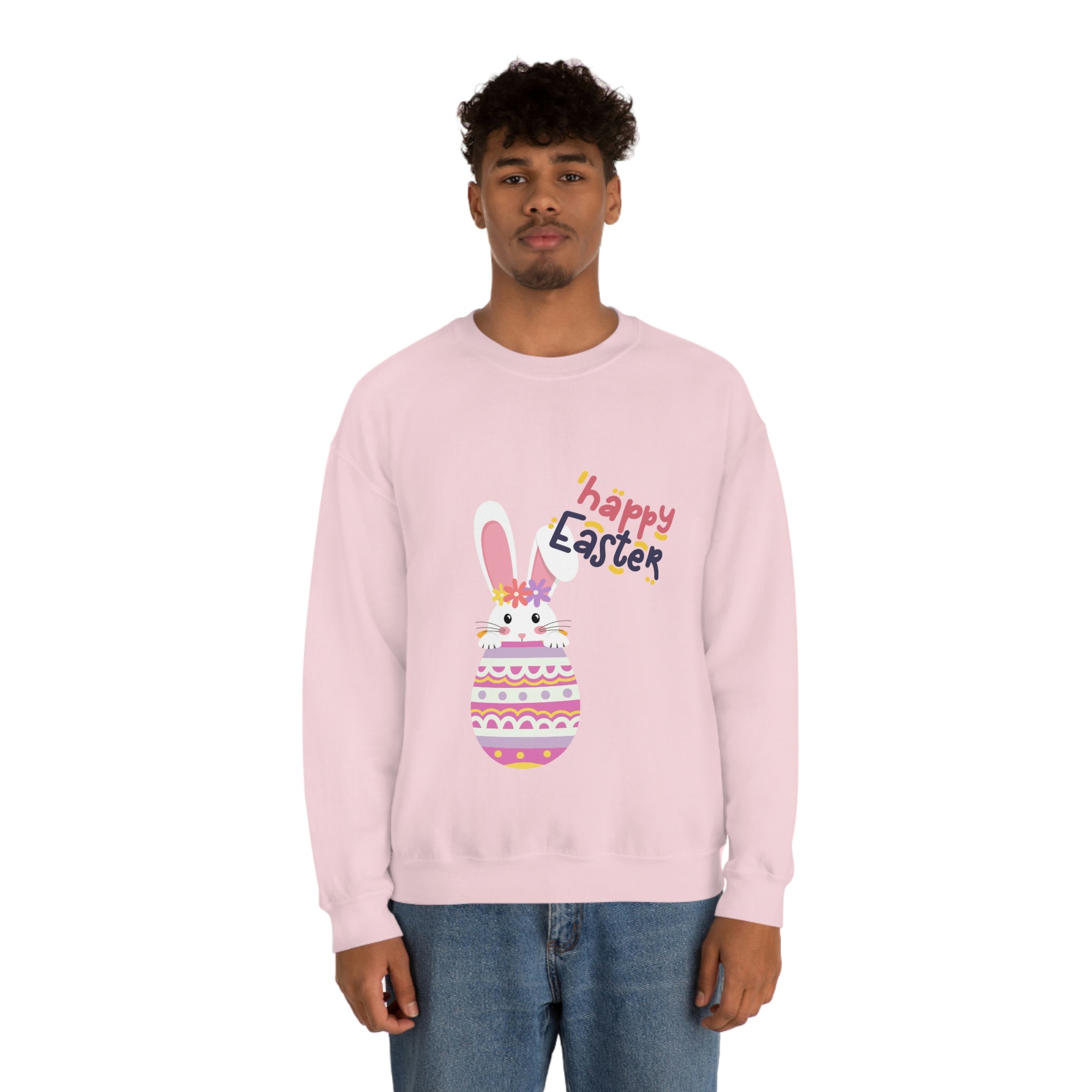 Happy Easter Day Bunny Unisex Heavy Blend™ Crewneck Sweatshirt