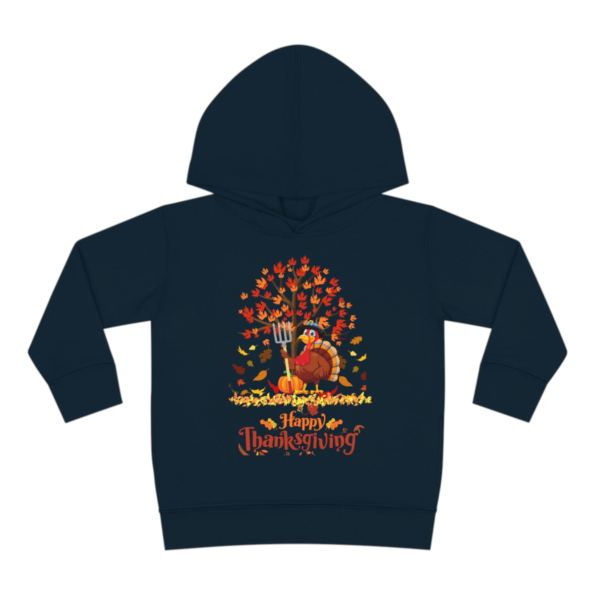 Happy Thanksgiving Turkey Pilgrim Toddler Pullover Fleece Hoodie