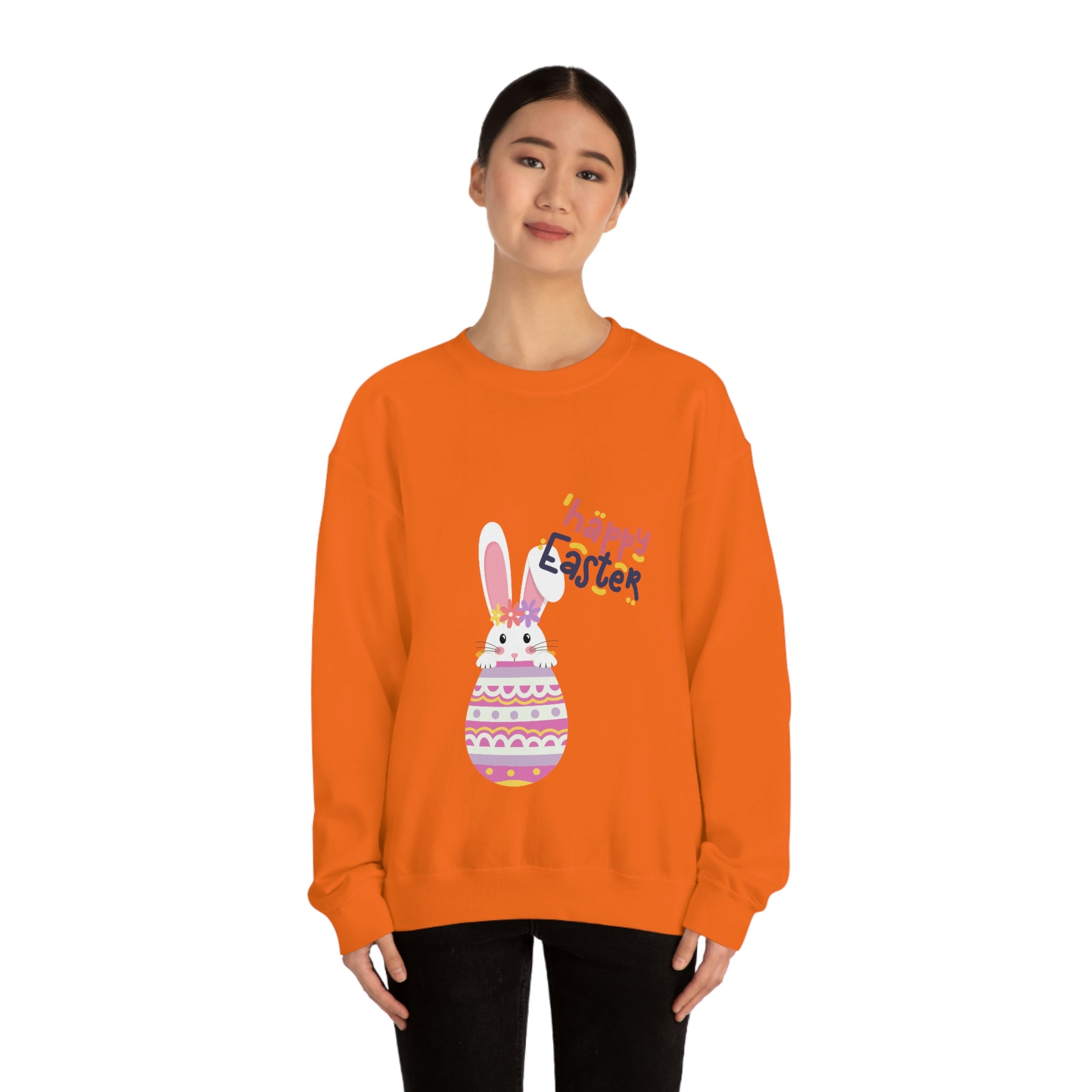 Happy Easter Day Bunny Unisex Heavy Blend™ Crewneck Sweatshirt