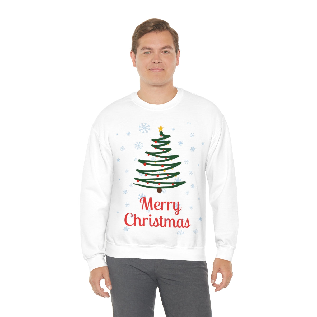 Merry Christmas Tree Unisex Heavy Blend™ Crewneck Sweatshirt