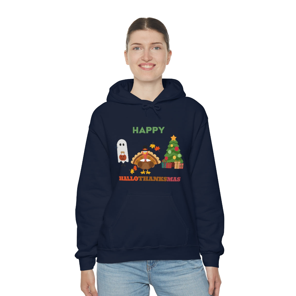 Happy Hallothanksmas Unisex Heavy Blend™ Hooded Sweatshirt