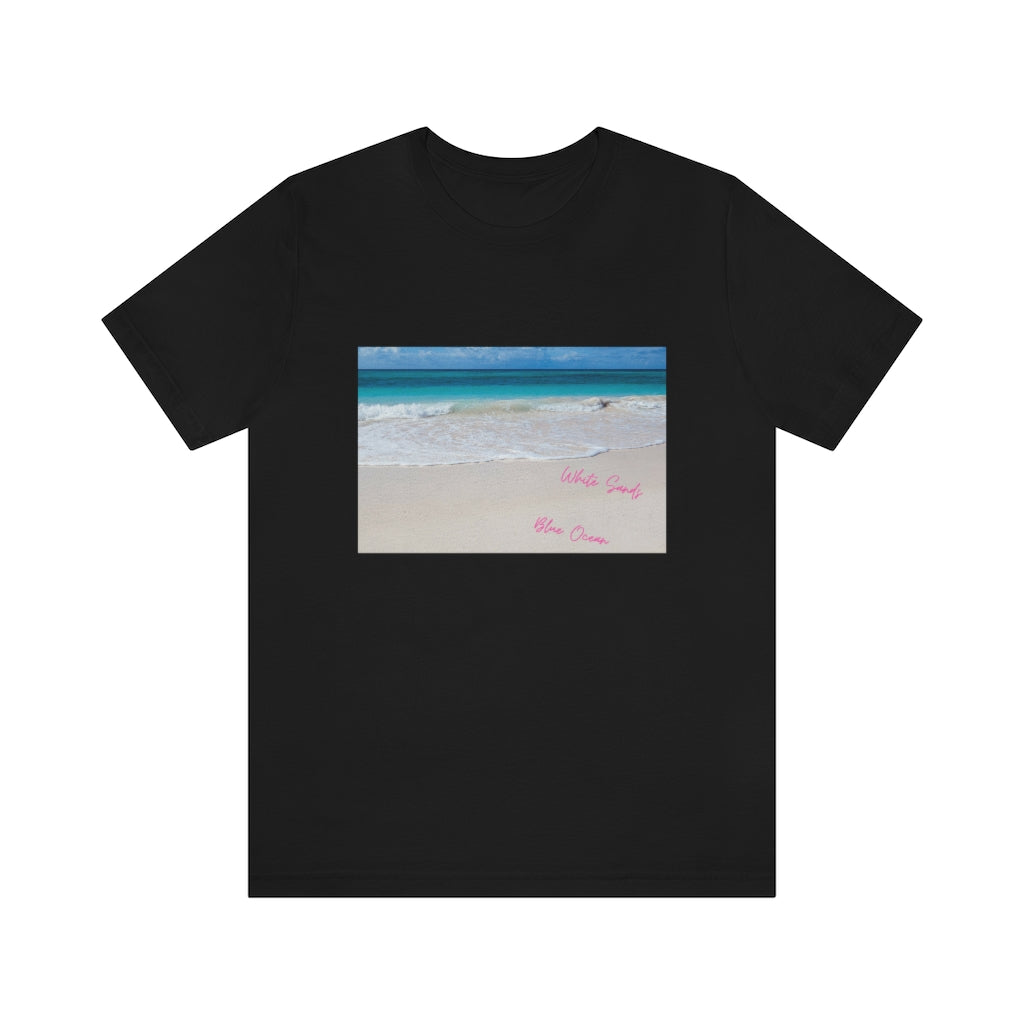 White Sands Blue Ocean Unisex Jersey Short Sleeve Tee