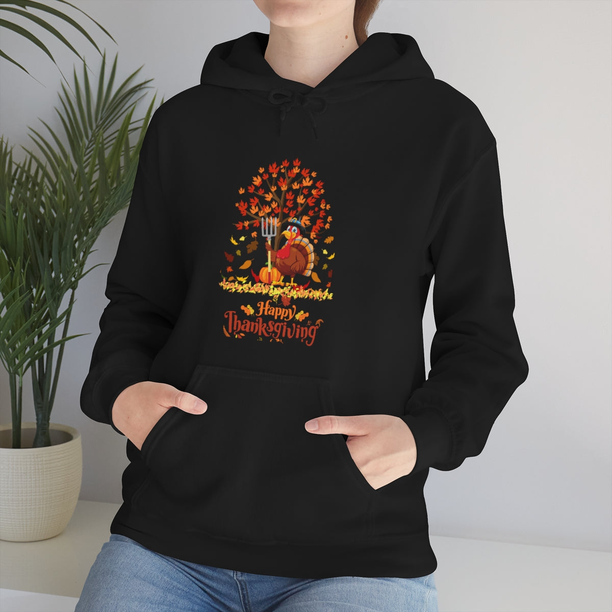 Happy Thanksgiving Turkey Pilgrim Unisex Heavy Blend™ Hooded Sweatshirt