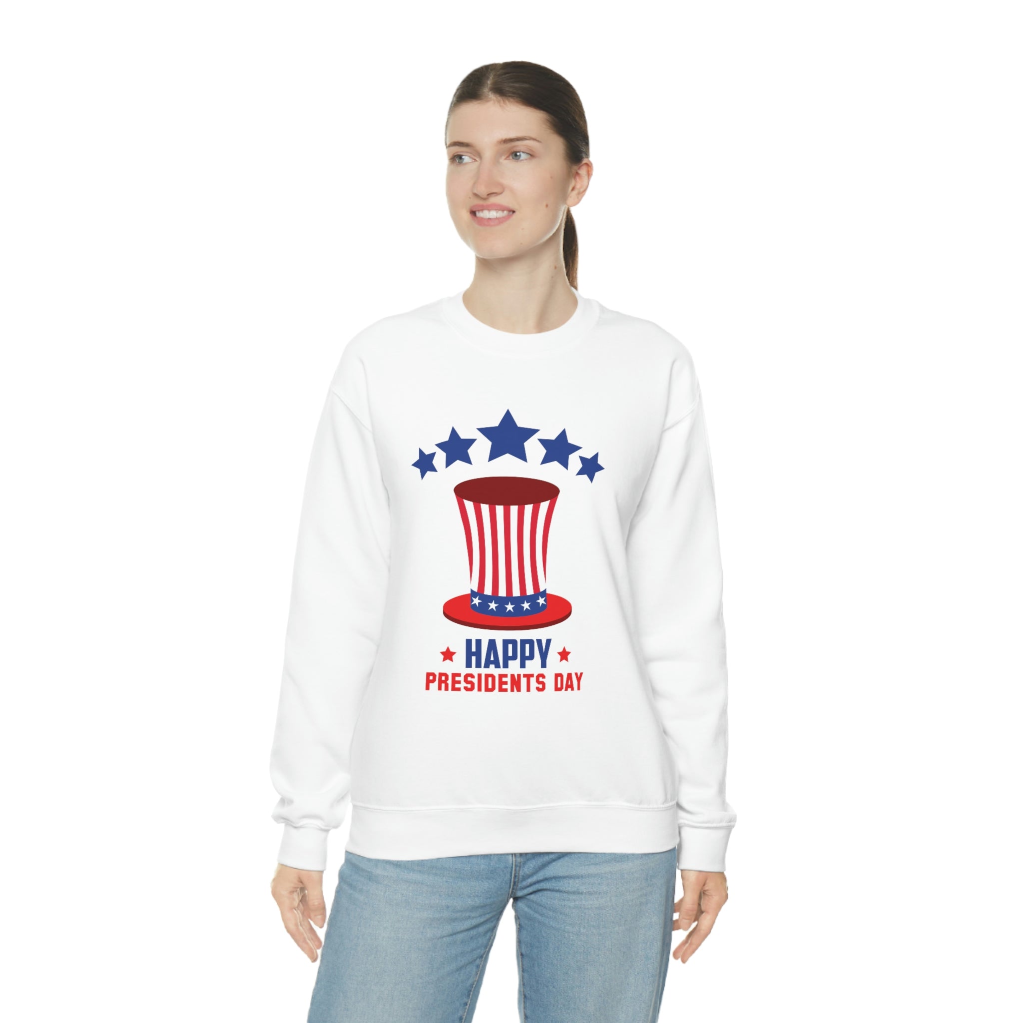 Happy President's Day Hat Unisex Heavy Blend™ Crewneck Sweatshirt