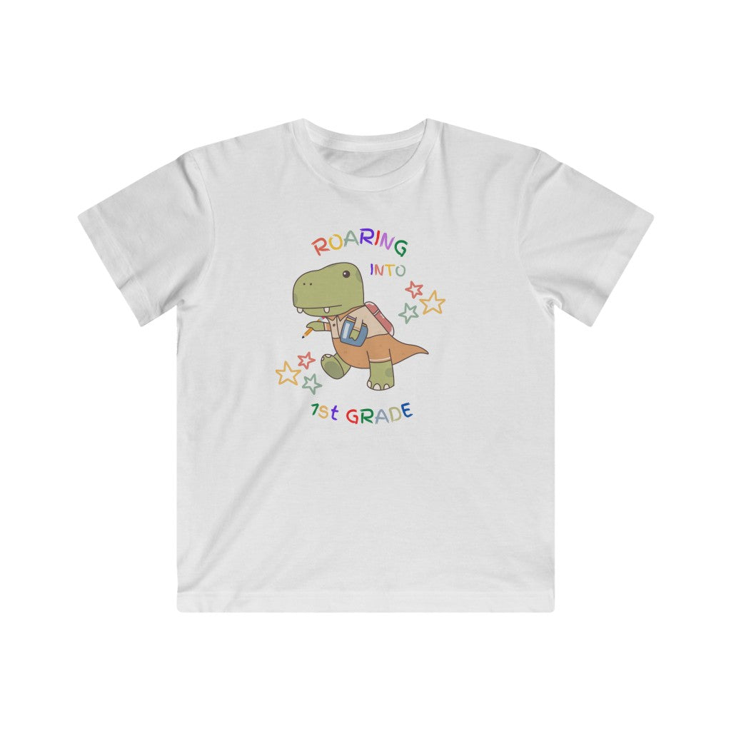 Roaring Into 1st Grade Kids Fine Jersey Tee