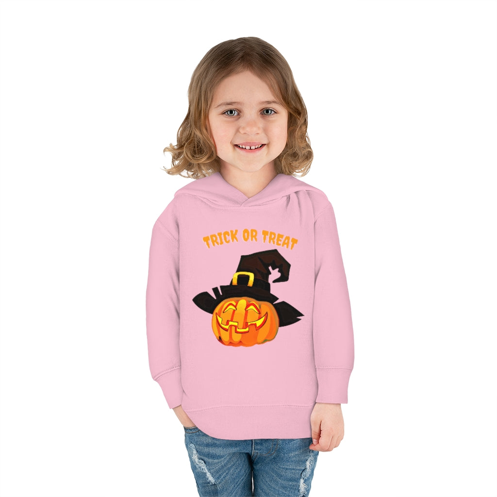 Pumpkin Trick or Treat Toddler Pullover Fleece Hoodie