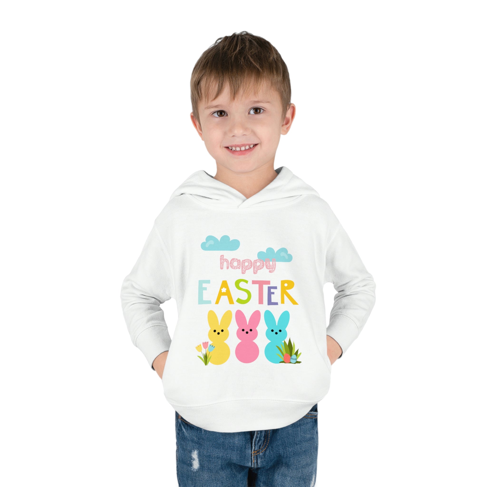 Happy Easter Bunny Toddler Pullover Fleece Hoodie