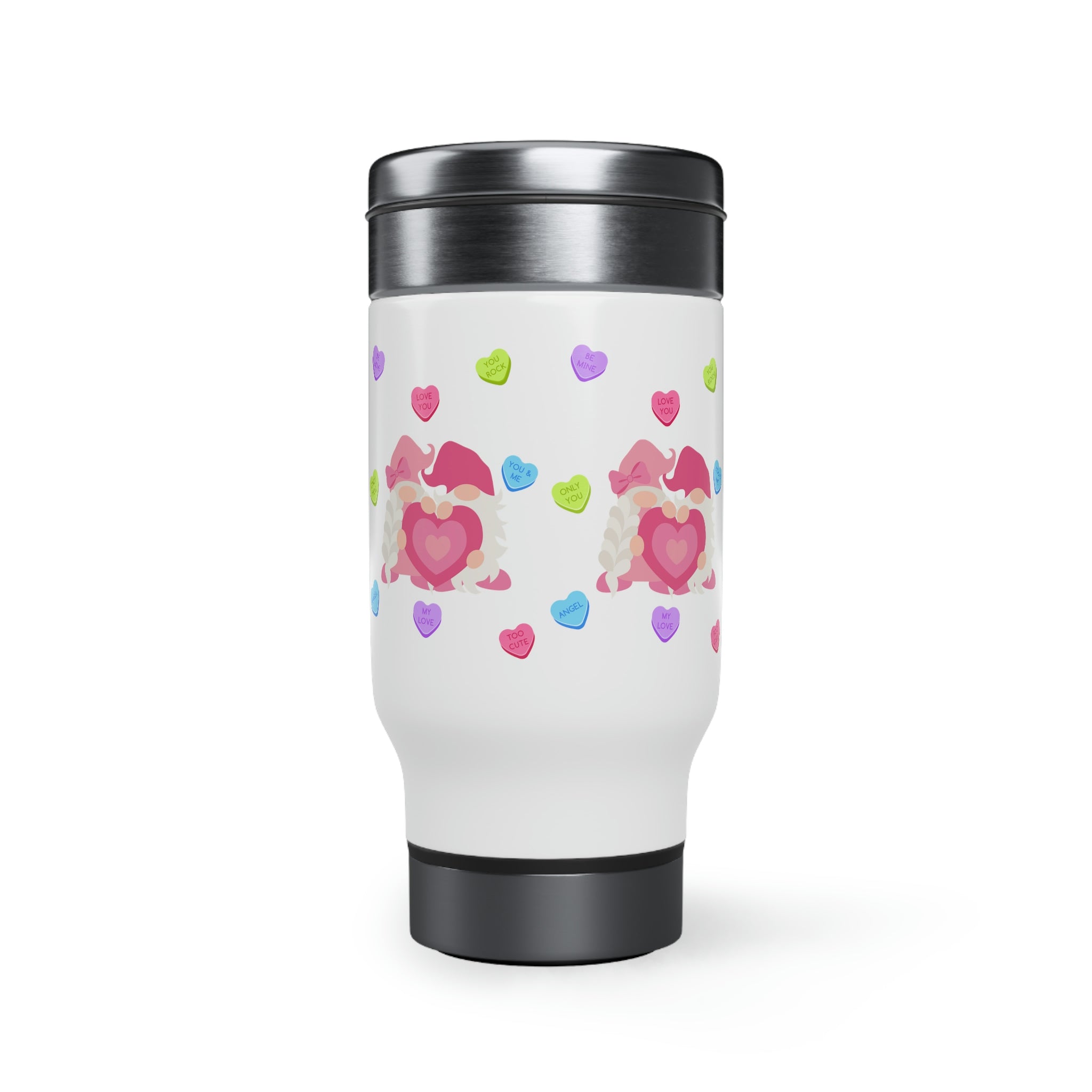 You Gnome I Love You!! Stainless Steel Travel Mug with Handle, 14oz