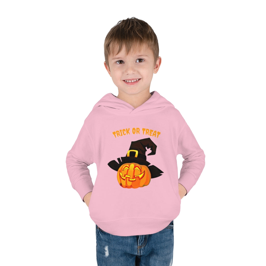 Pumpkin Trick or Treat Toddler Pullover Fleece Hoodie