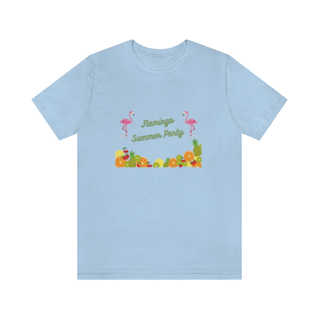 Flamingo Sumer Party Unisex Jersey Short Sleeve Tee