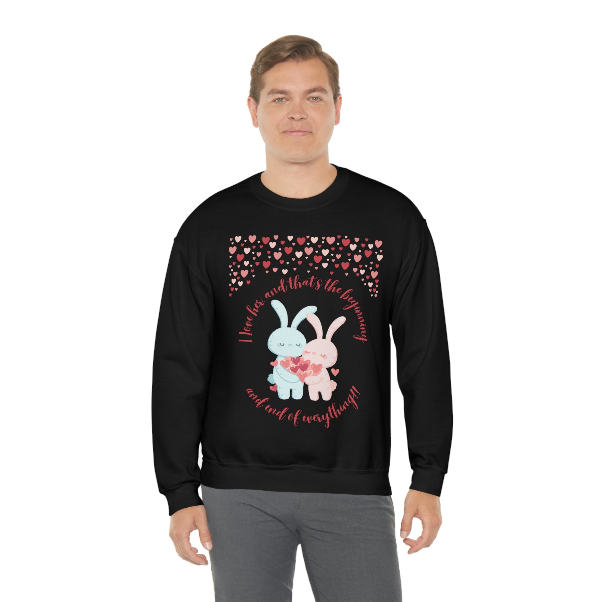 The I Love Her U & Me Unisex Heavy Blend™ Crewneck Sweatshirt