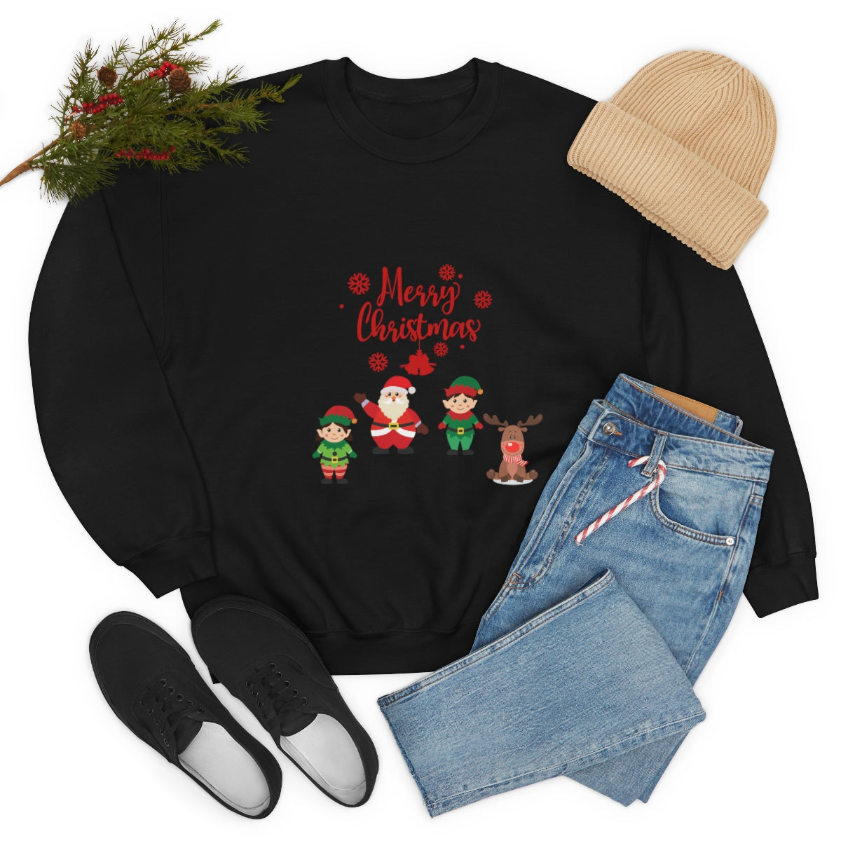 Merry Christmas From Santa & Helpers Unisex Heavy Blend™ Crewneck Sweatshirt