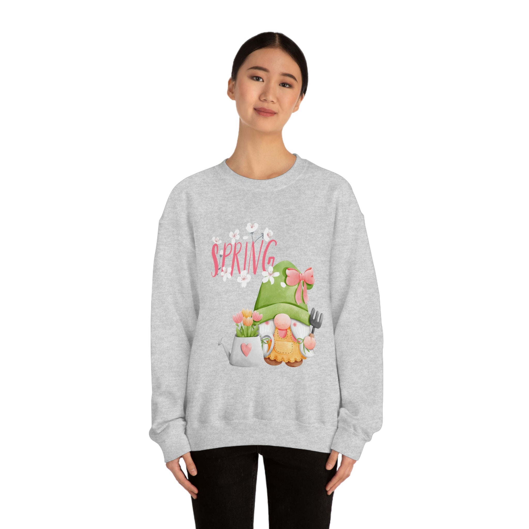 Gnome Happy Spring Unisex Heavy Blend™ Crewneck Sweatshirt