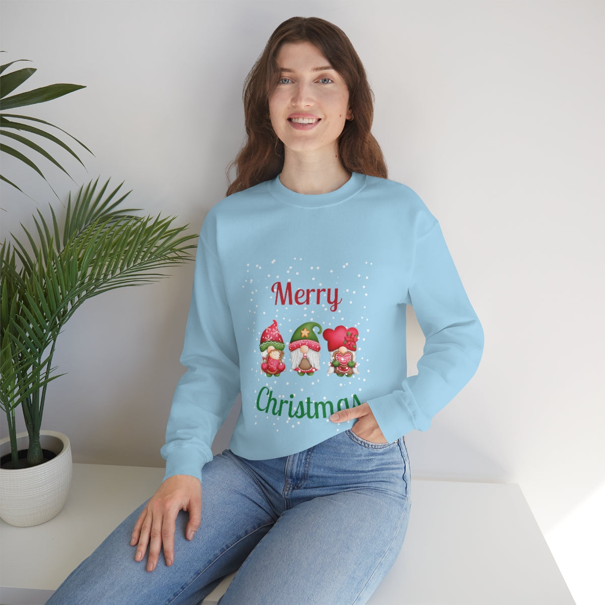Three Gnomes Merry Christmas Unisex Heavy Blend™ Crewneck Sweatshirt