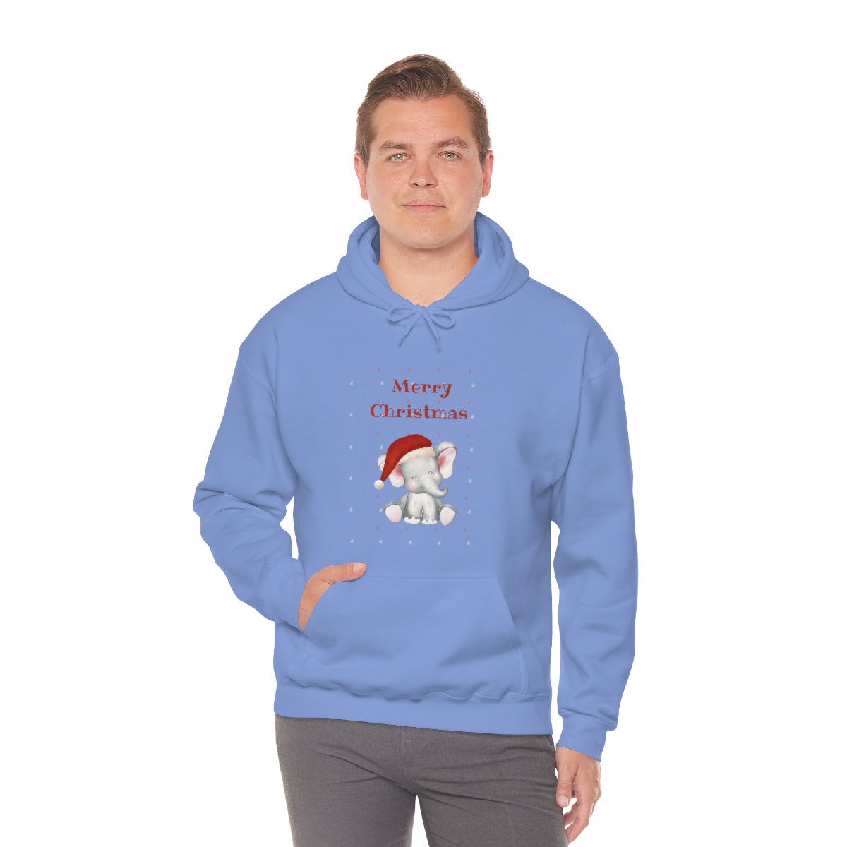 Cute Christmas Elephant Unisex Heavy Blend™ Hooded Sweatshirt