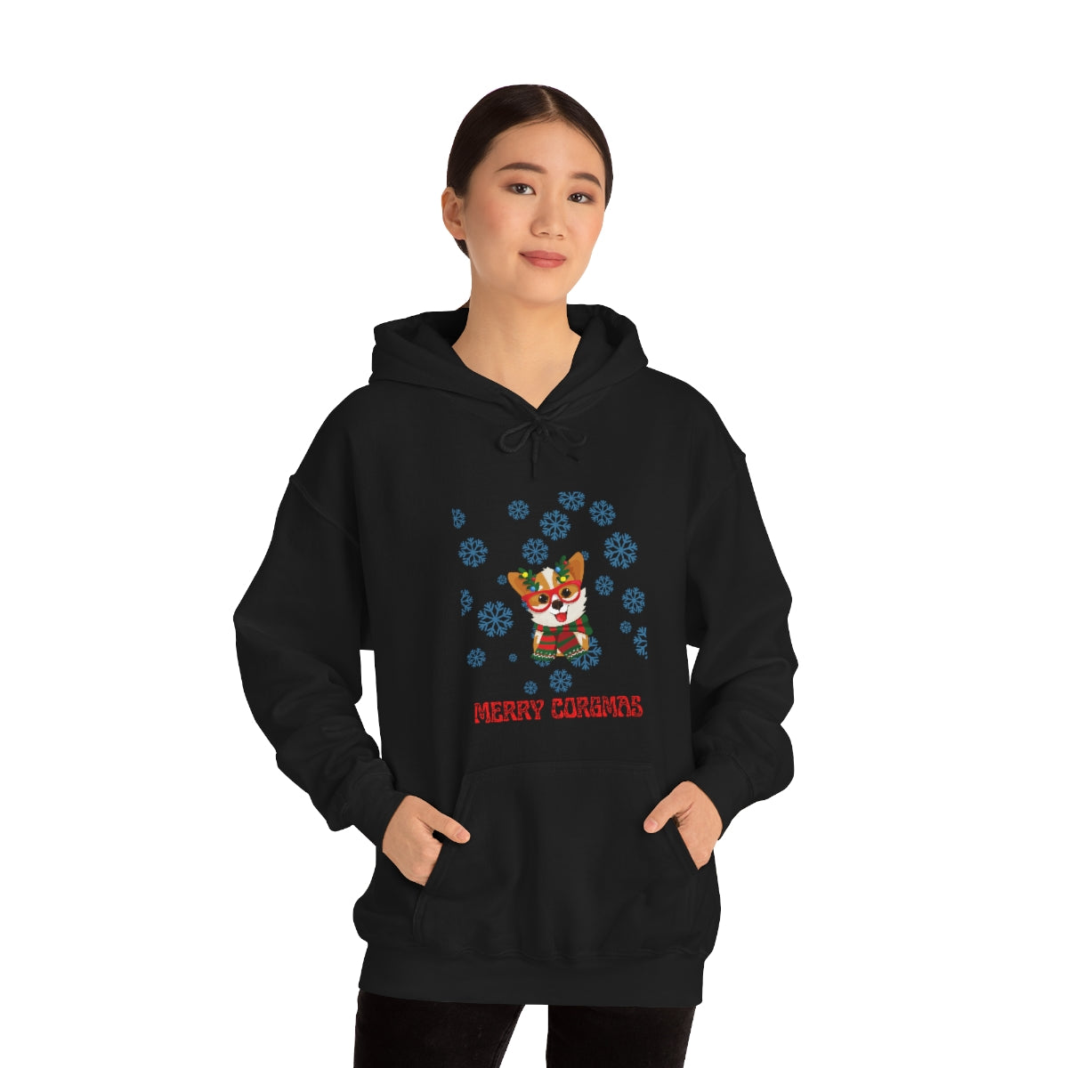 Merry Corgmas Unisex Heavy Blend™ Hooded Sweatshirt