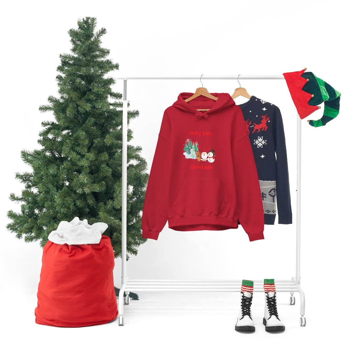 Holly Jolly Christmas Unisex Heavy Blend™ Hooded Sweatshirt