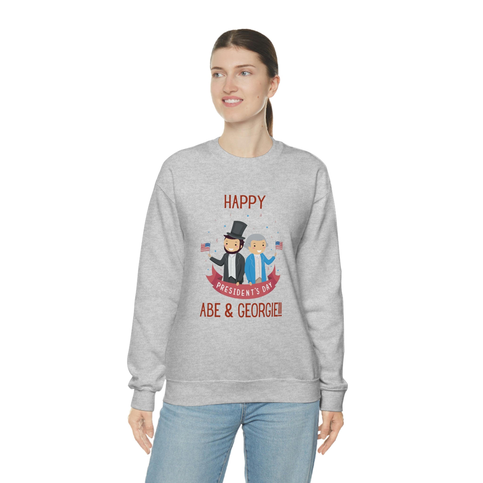 Happy President's Day Abe & Georgie!!! Unisex Heavy Blend™ Crewneck Sweatshirt