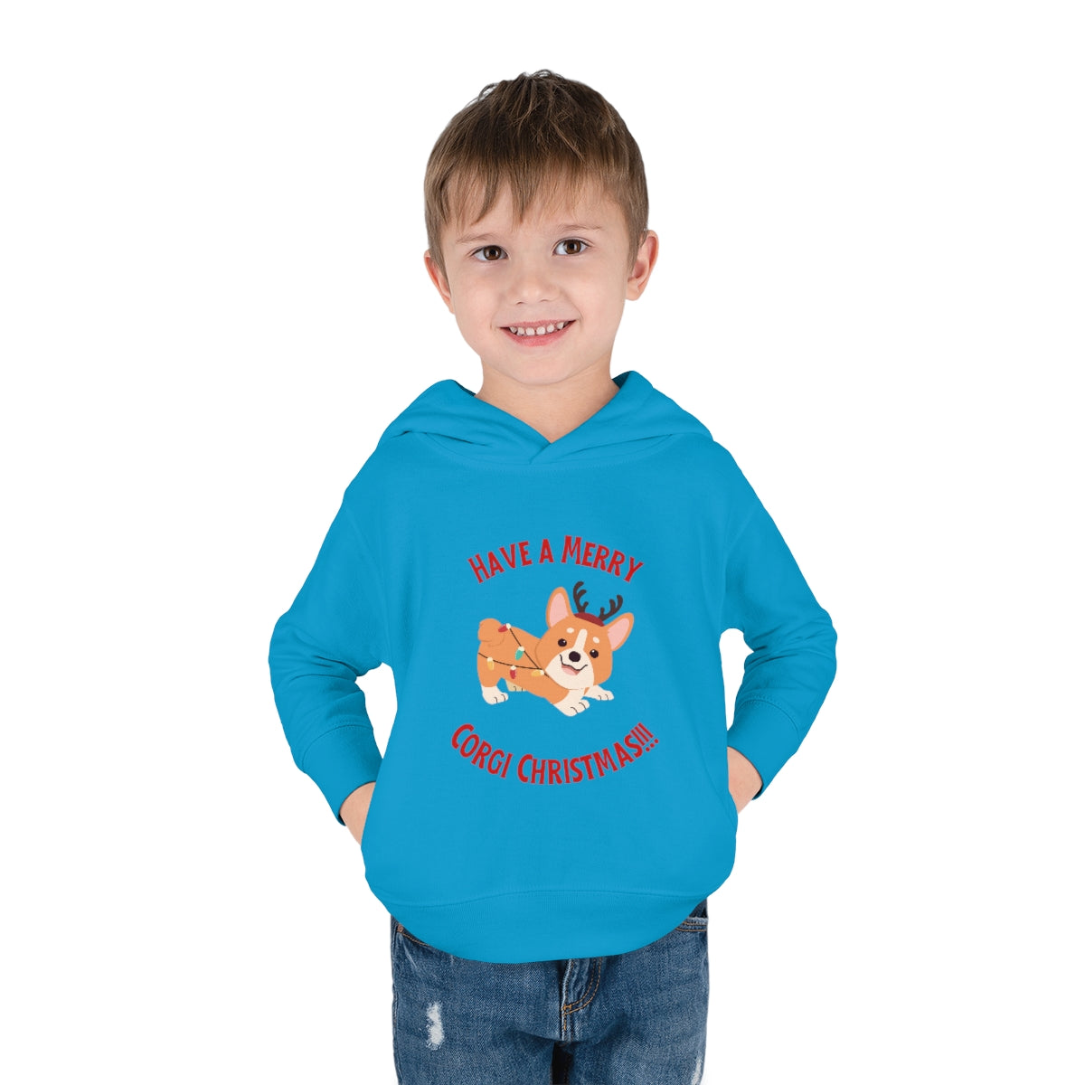 Have A Merry Corgi Christmas Toddler Pullover Fleece Hoodie