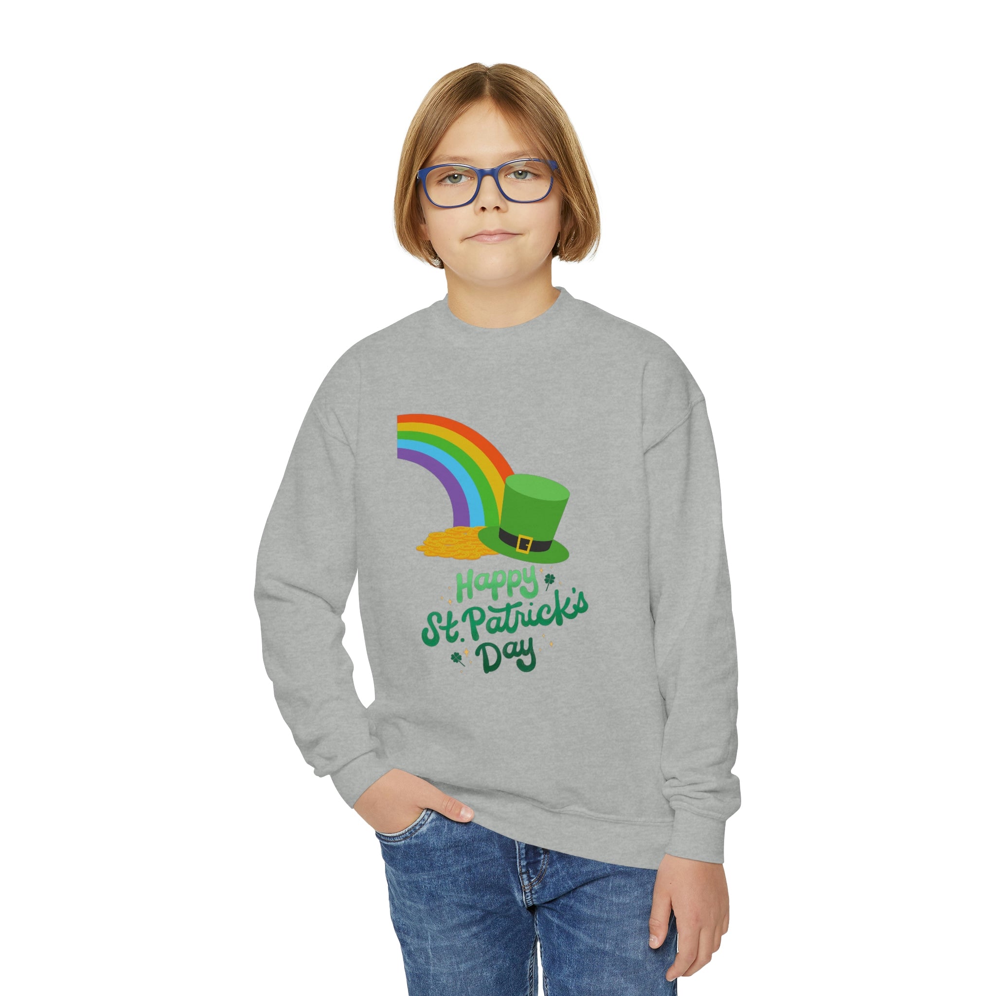 Happy Saint Patrick's Day Youth Crewneck Sweatshirt