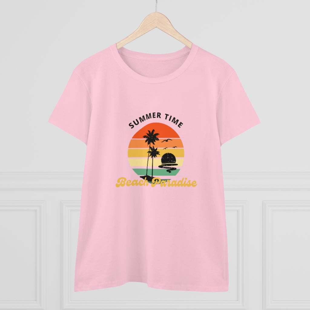 Beach Paradise Women's Midweight Cotton Tee