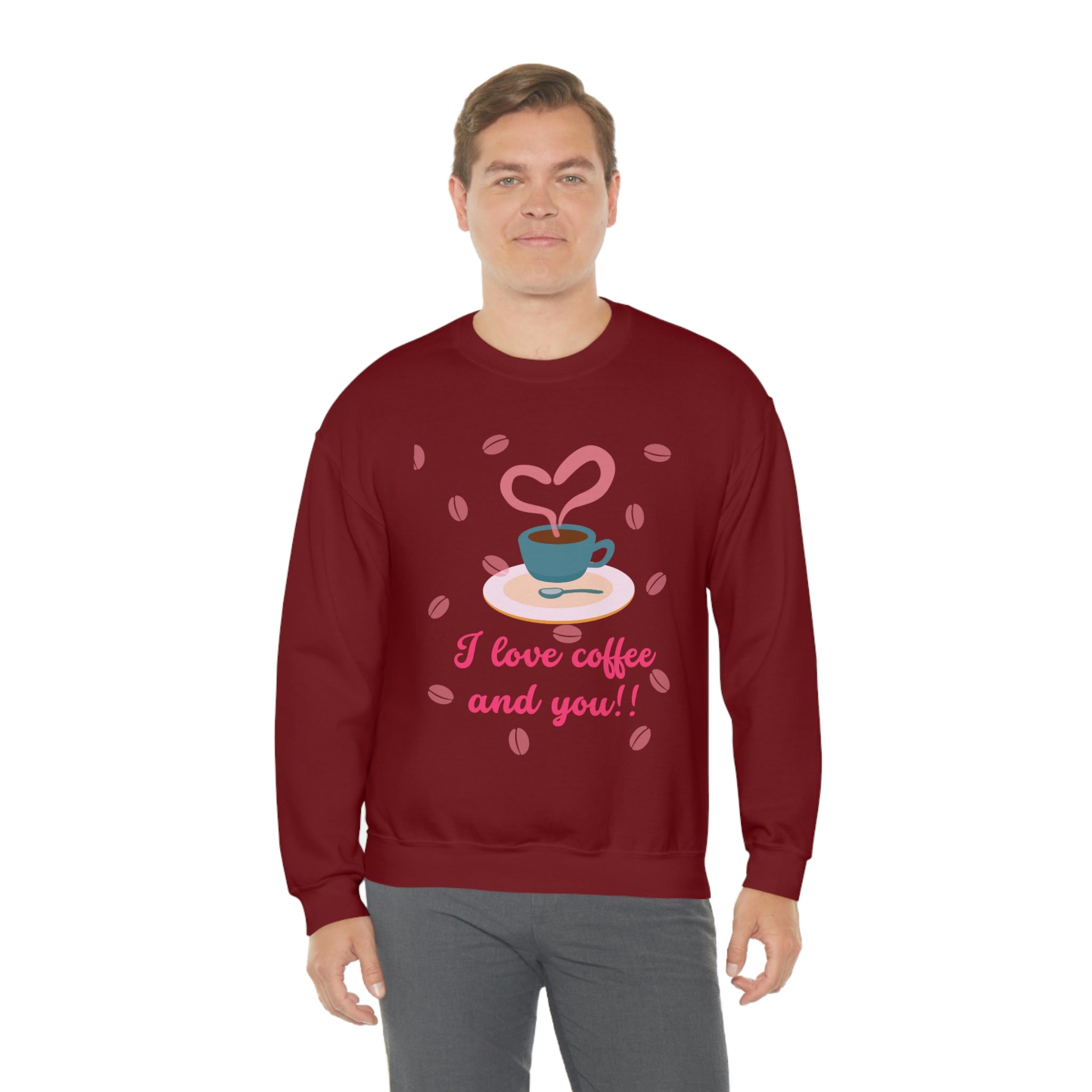 I Love Coffee & You!! Unisex Heavy Blend™ Crewneck Sweatshirt