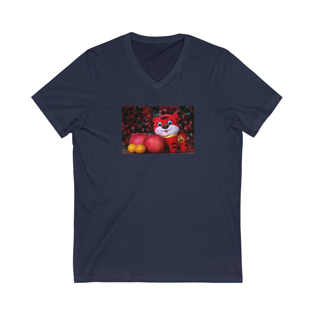 Tiger Unisex Jersey Short Sleeve V-Neck Tee