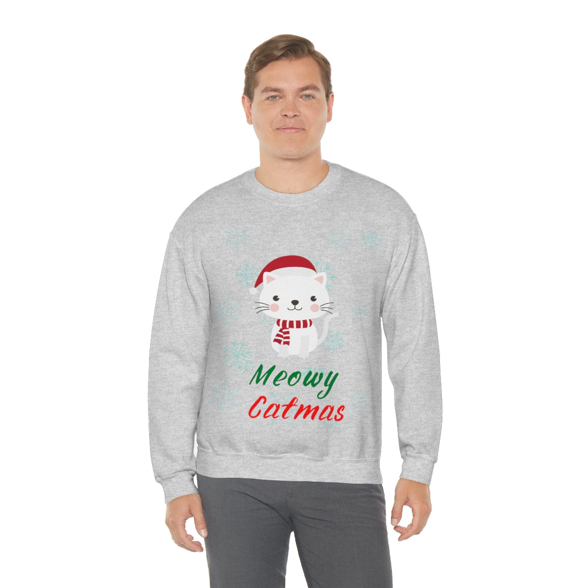 Meowy Catmas Unisex Heavy Blend™ Crewneck Sweatshirt