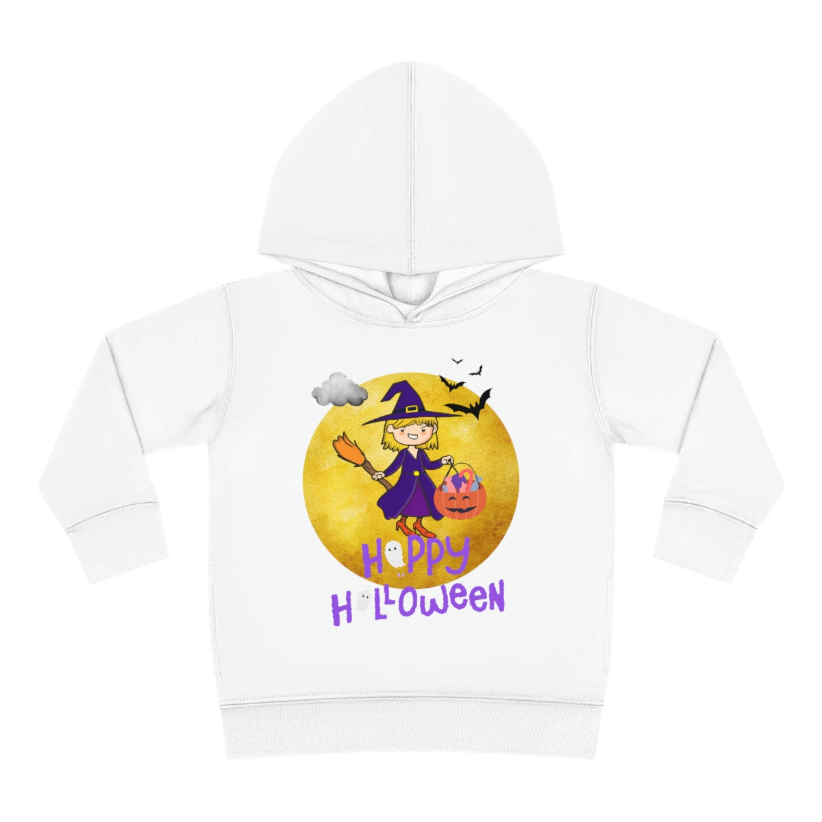 Halloween Witch Girl Toddler Pullover Fleece Hoodie