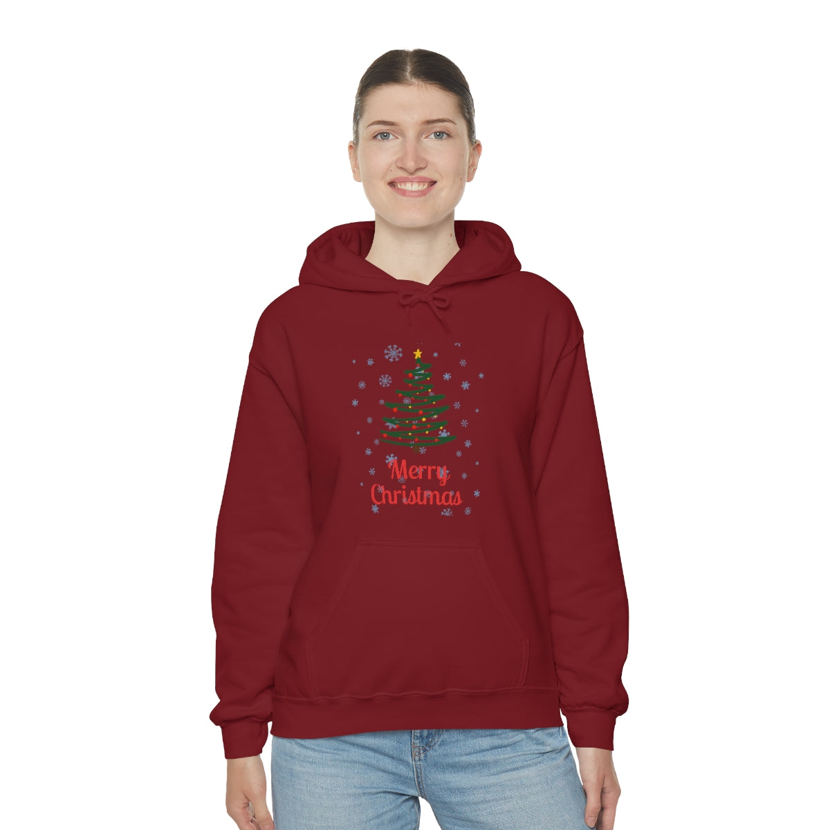 Merry Christmas Tree Unisex Heavy Blend™ Hooded Sweatshirt