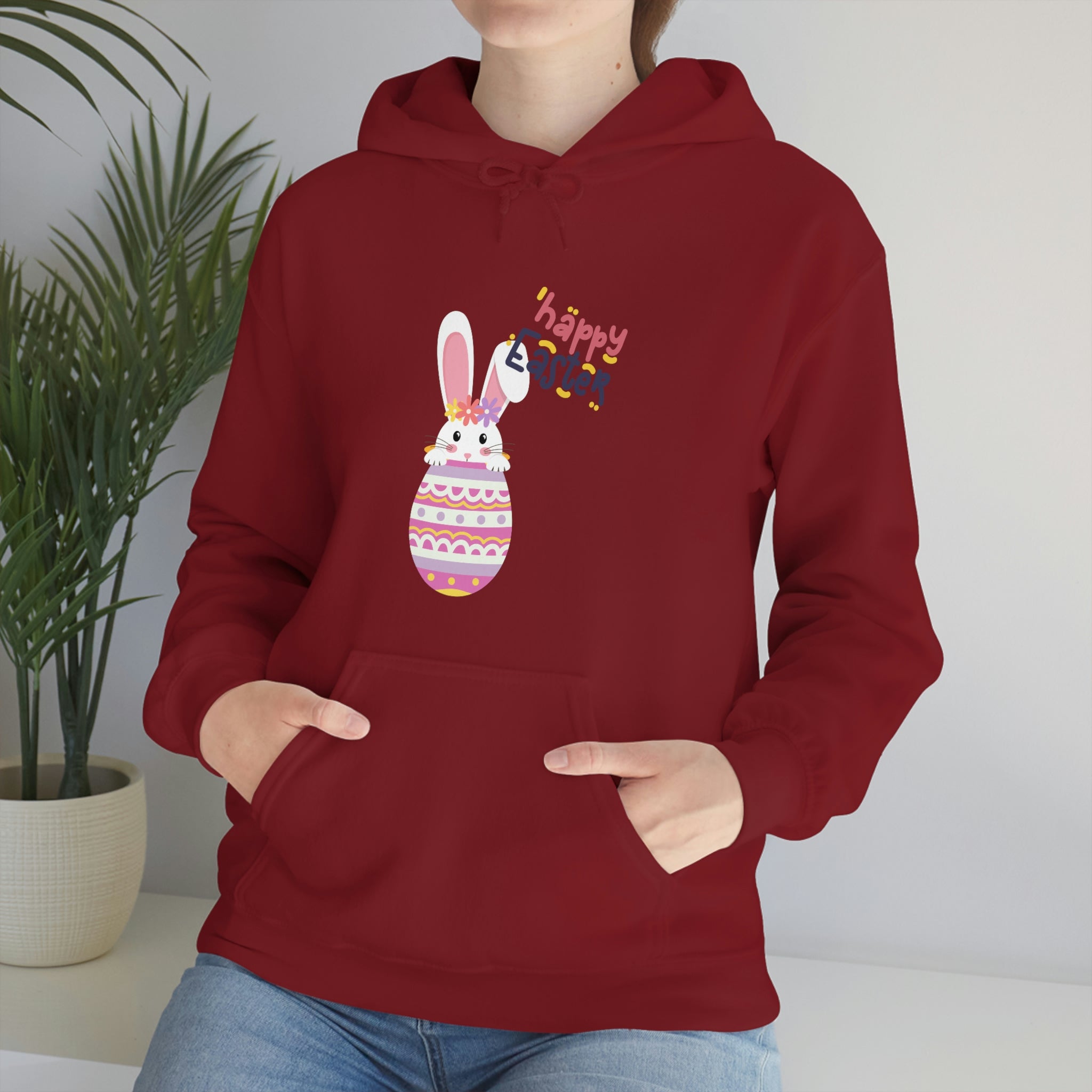 Happy Easter Day Bunny Unisex Heavy Blend™ Hooded Sweatshirt