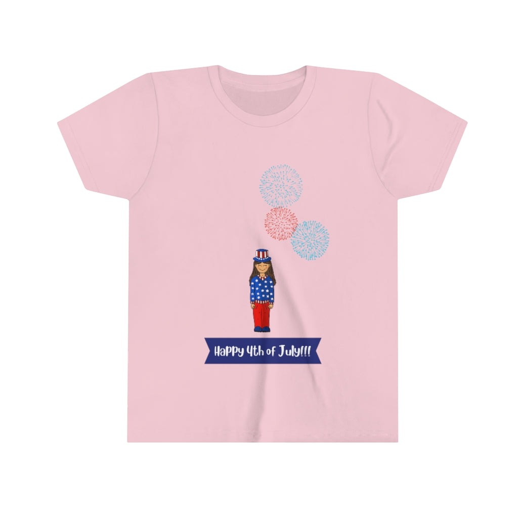 Happy 4th of July Youth Short Sleeve Tee.