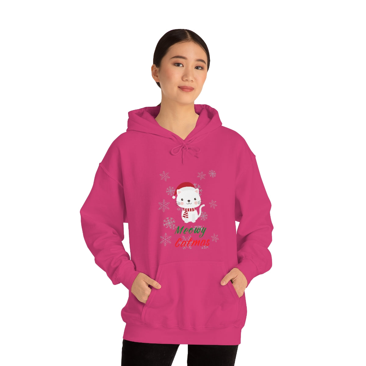Meowy Catmas Unisex Heavy Blend™ Hooded Sweatshirt