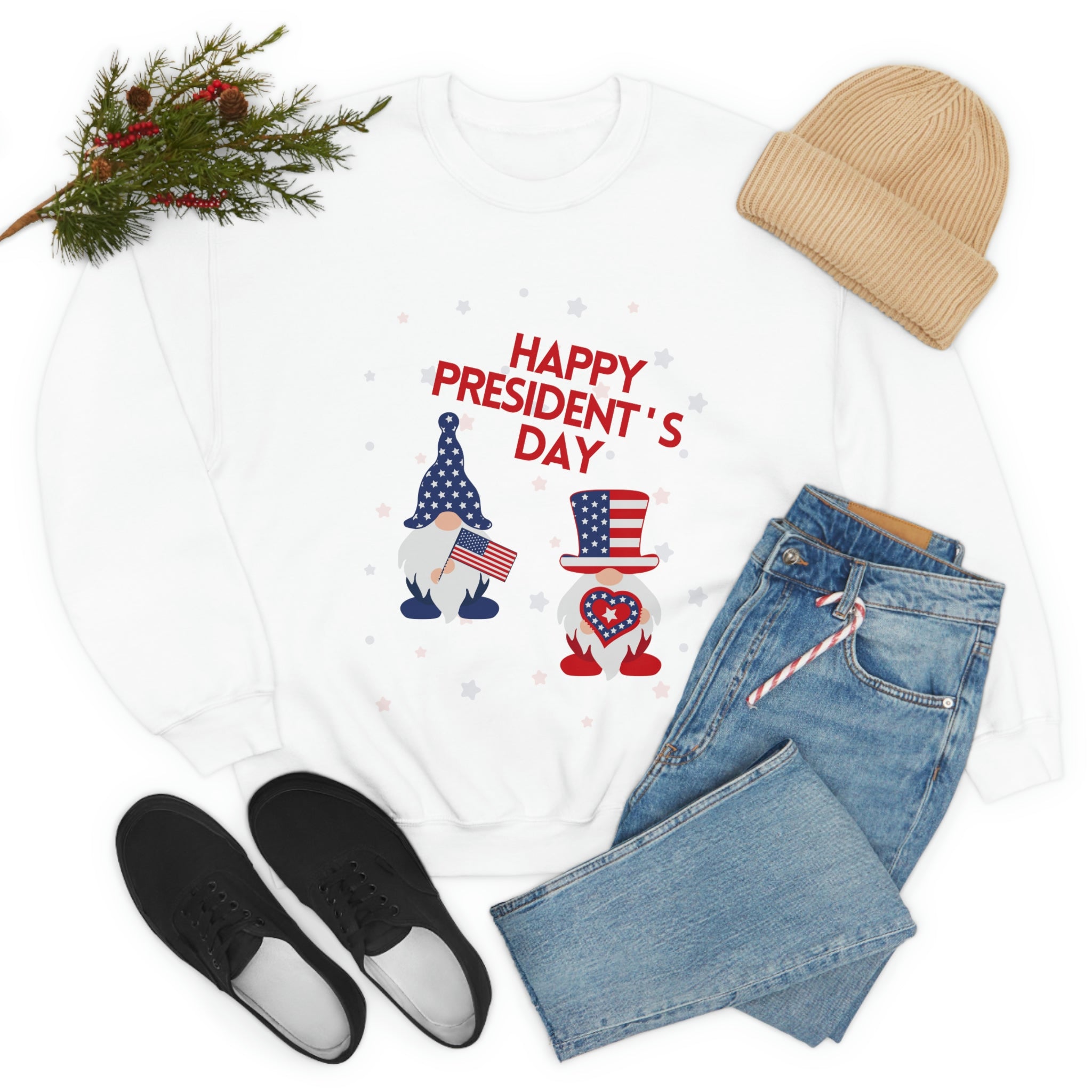 Happy President's Day Gnome Unisex Heavy Blend™ Crewneck Sweatshirt