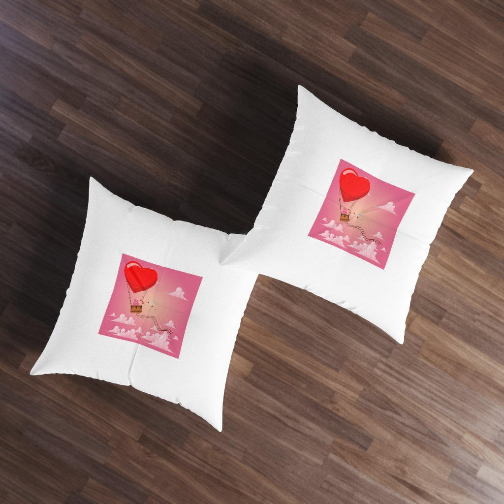 Happy Valentine's Day Tufted Floor Pillow, Square