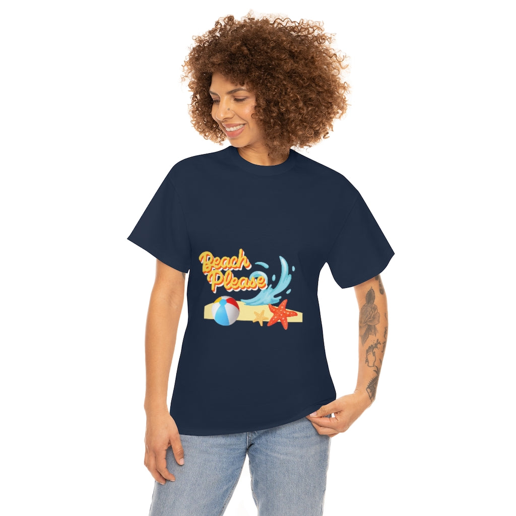 Beach Please Beach Ball Unisex Heavy Cotton Tee