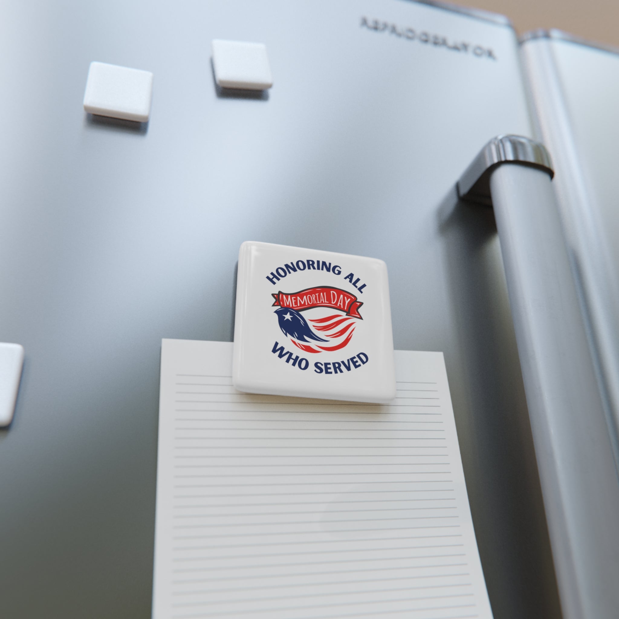 Memorial Day Honoring All Who Served Porcelain Magnet, Square