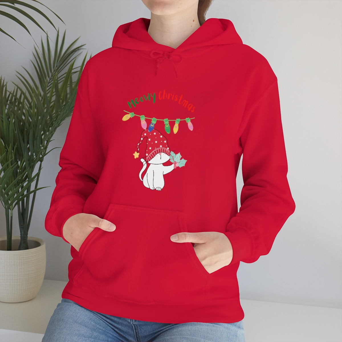 Meowy Christmas Heavy Blend™ Hooded Sweatshirt