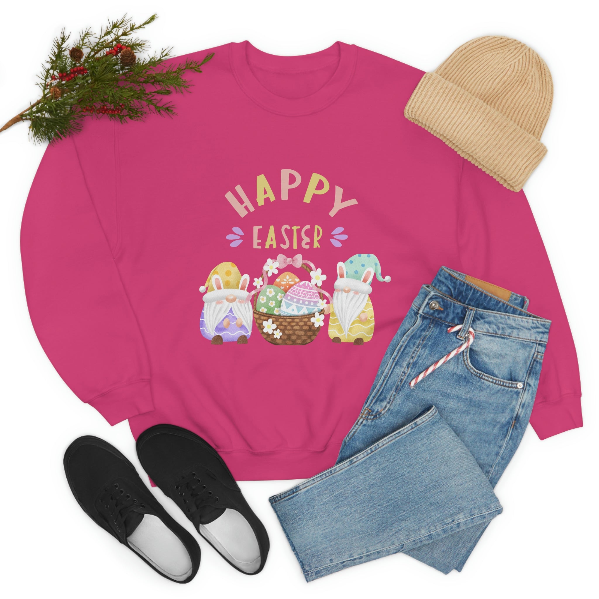 Happy Easter Gnome Unisex Heavy Blend™ Crewneck Sweatshirt