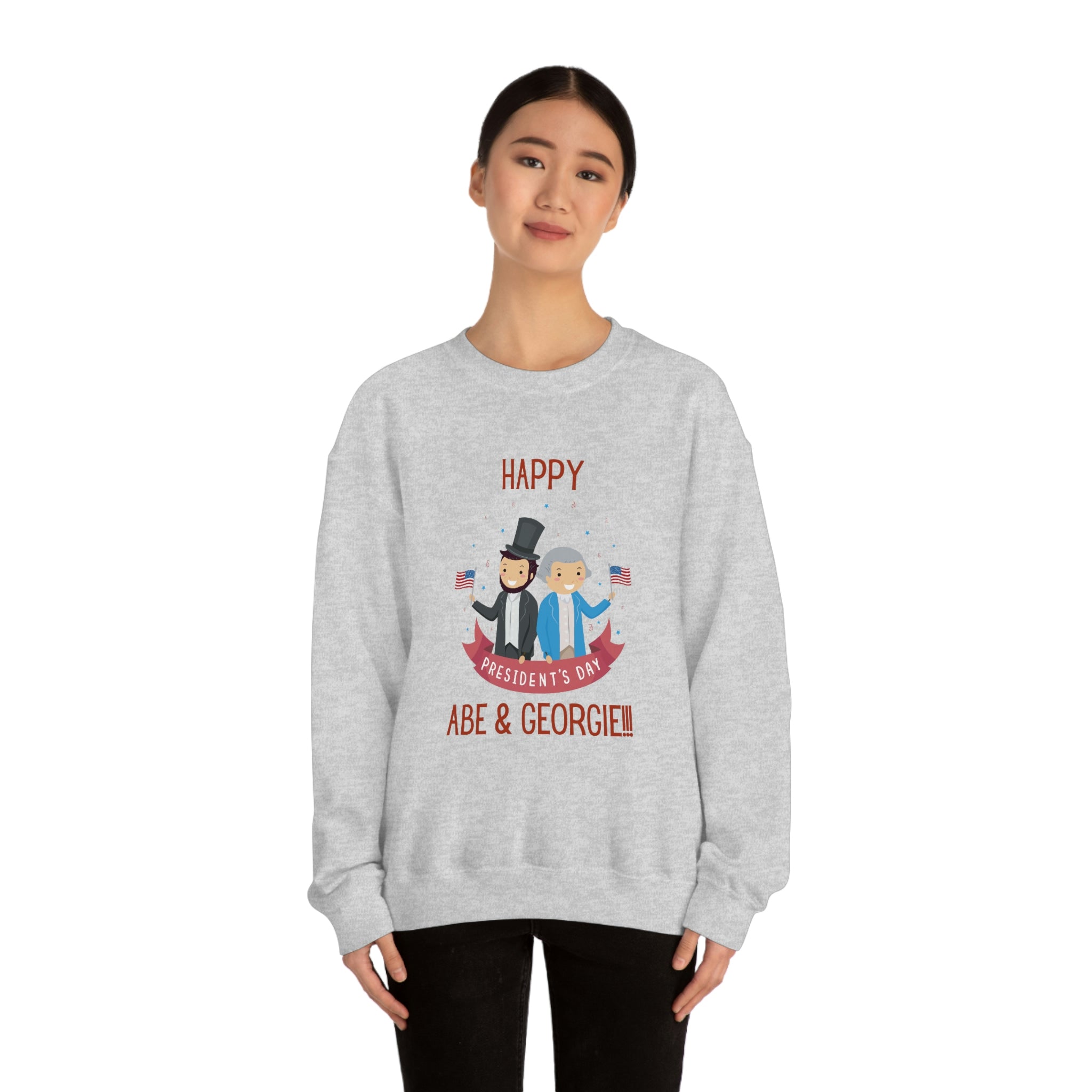 Happy President's Day Abe & Georgie!!! Unisex Heavy Blend™ Crewneck Sweatshirt