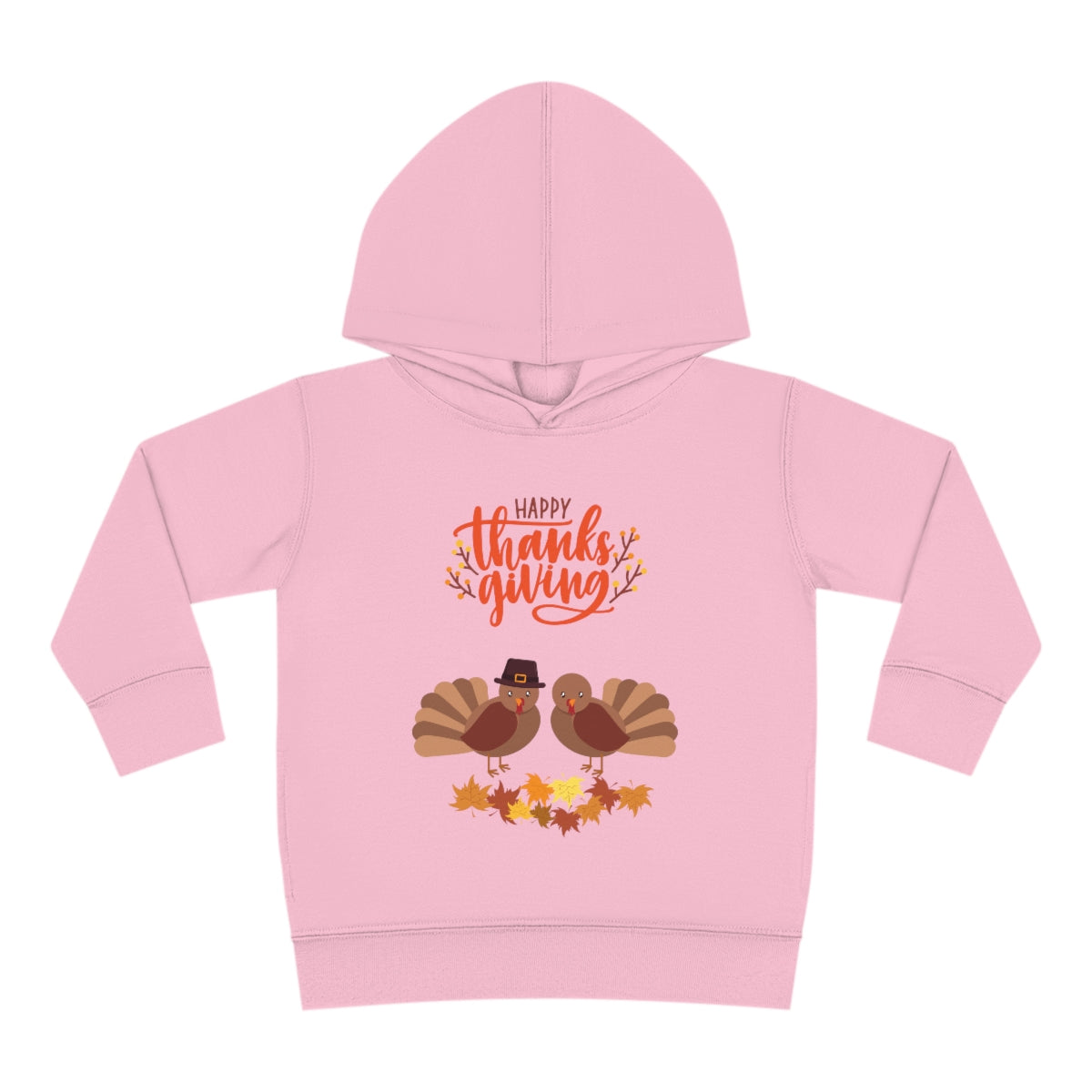 Cute Thanksgiving Turkey Pilgrim Toddler Pullover Fleece Hoodie