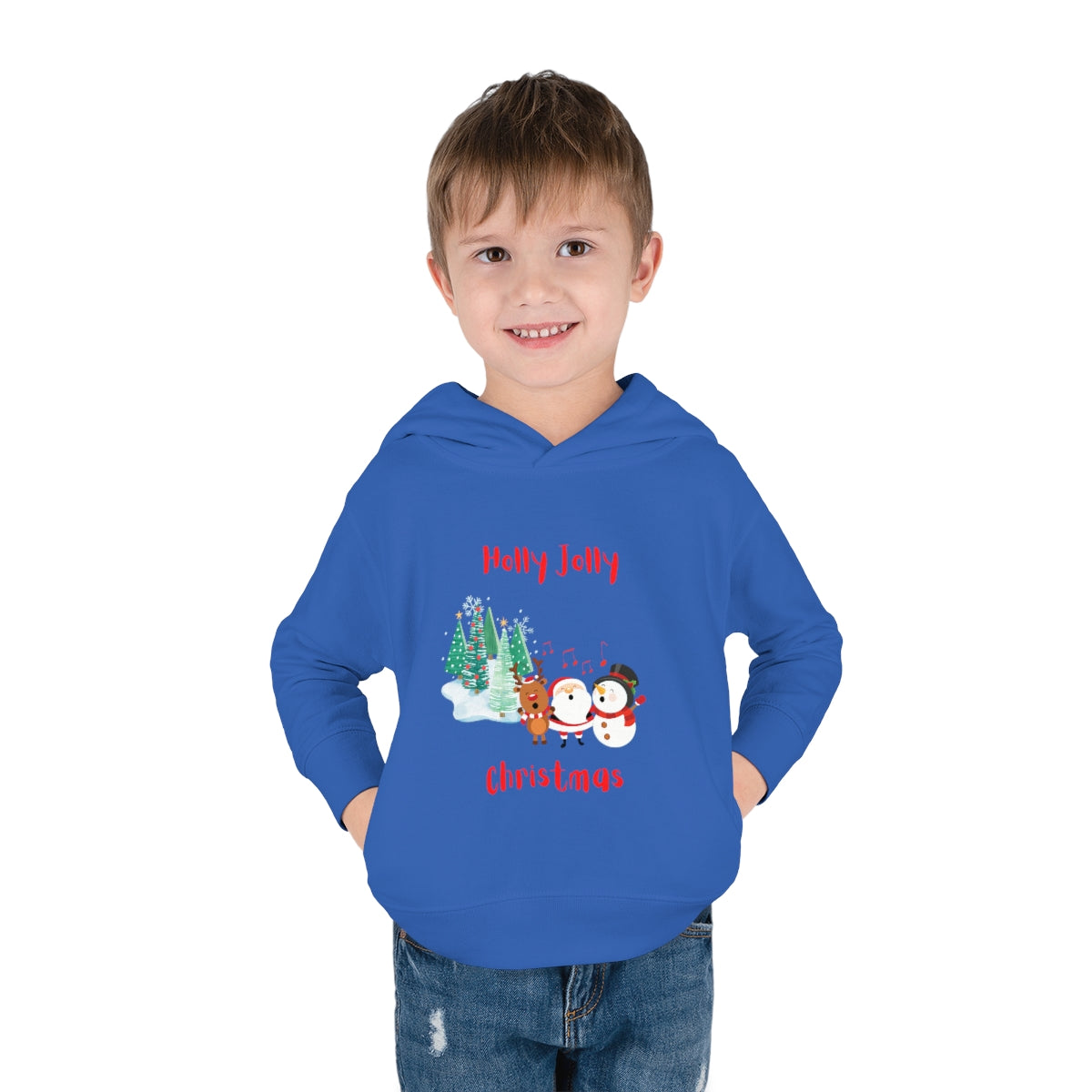 Holly Jolly Christmas Toddler Pullover Fleece Hoodie