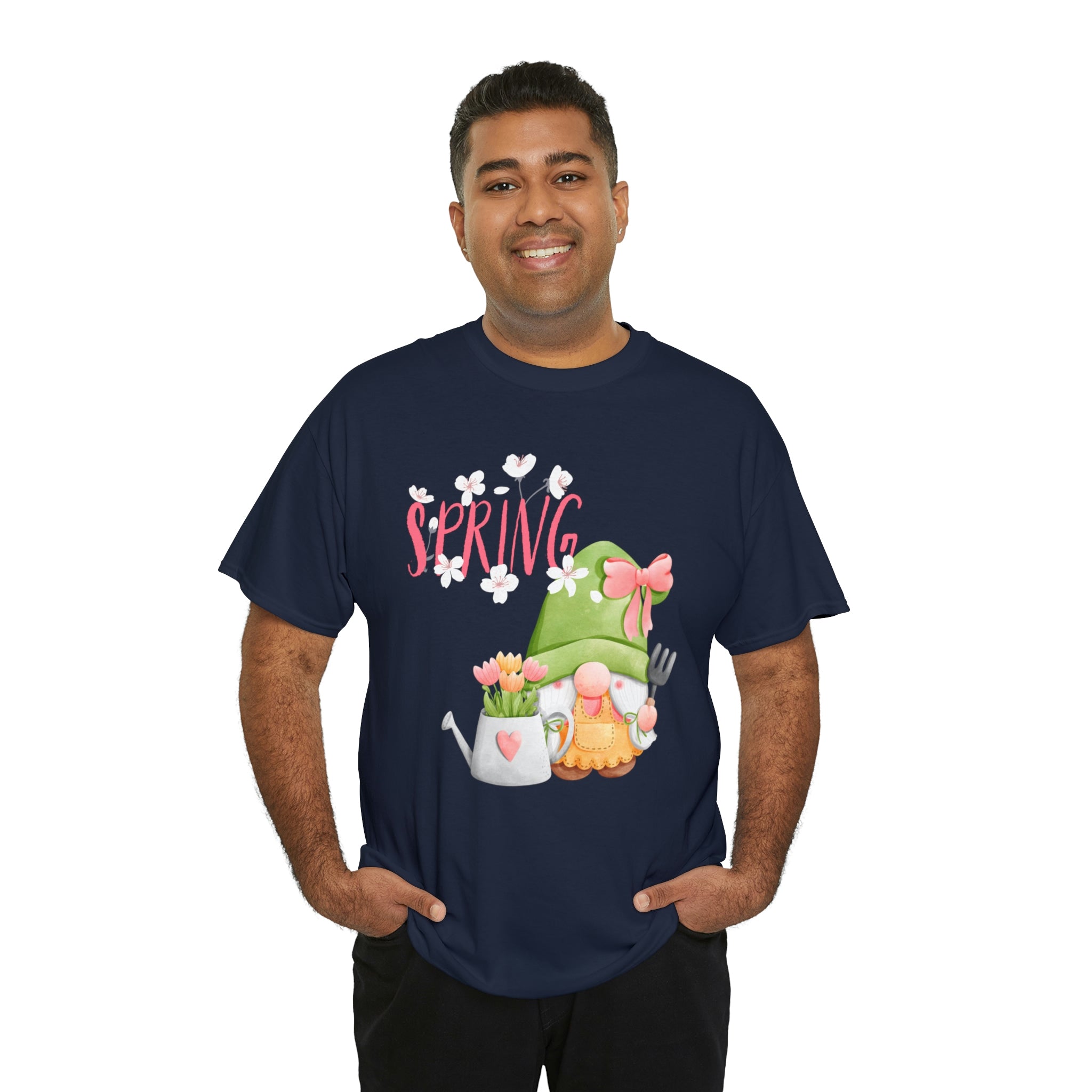 Gnome Happy Spring Unisex Heavy Cotton Tee