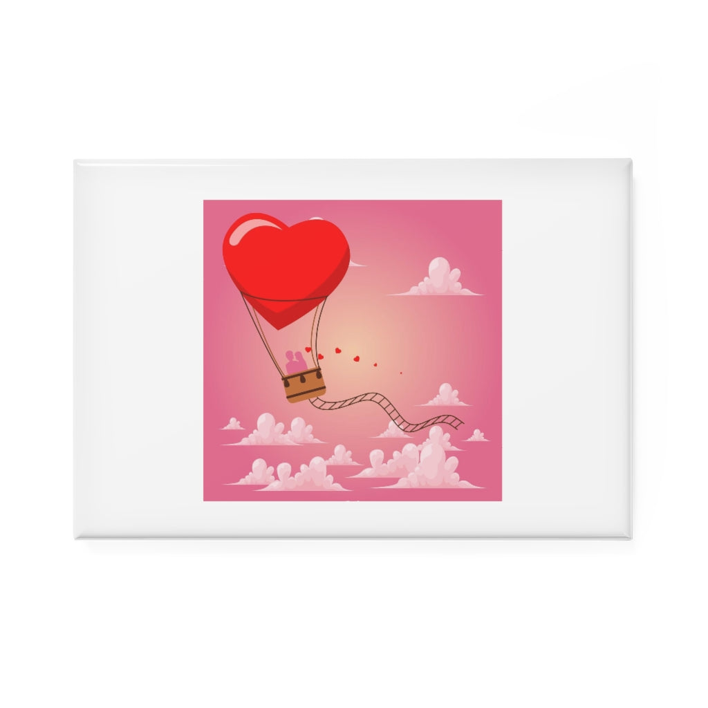 Happy Valentine's Day Button Magnet, Rectangle (1 & 10 pcs)