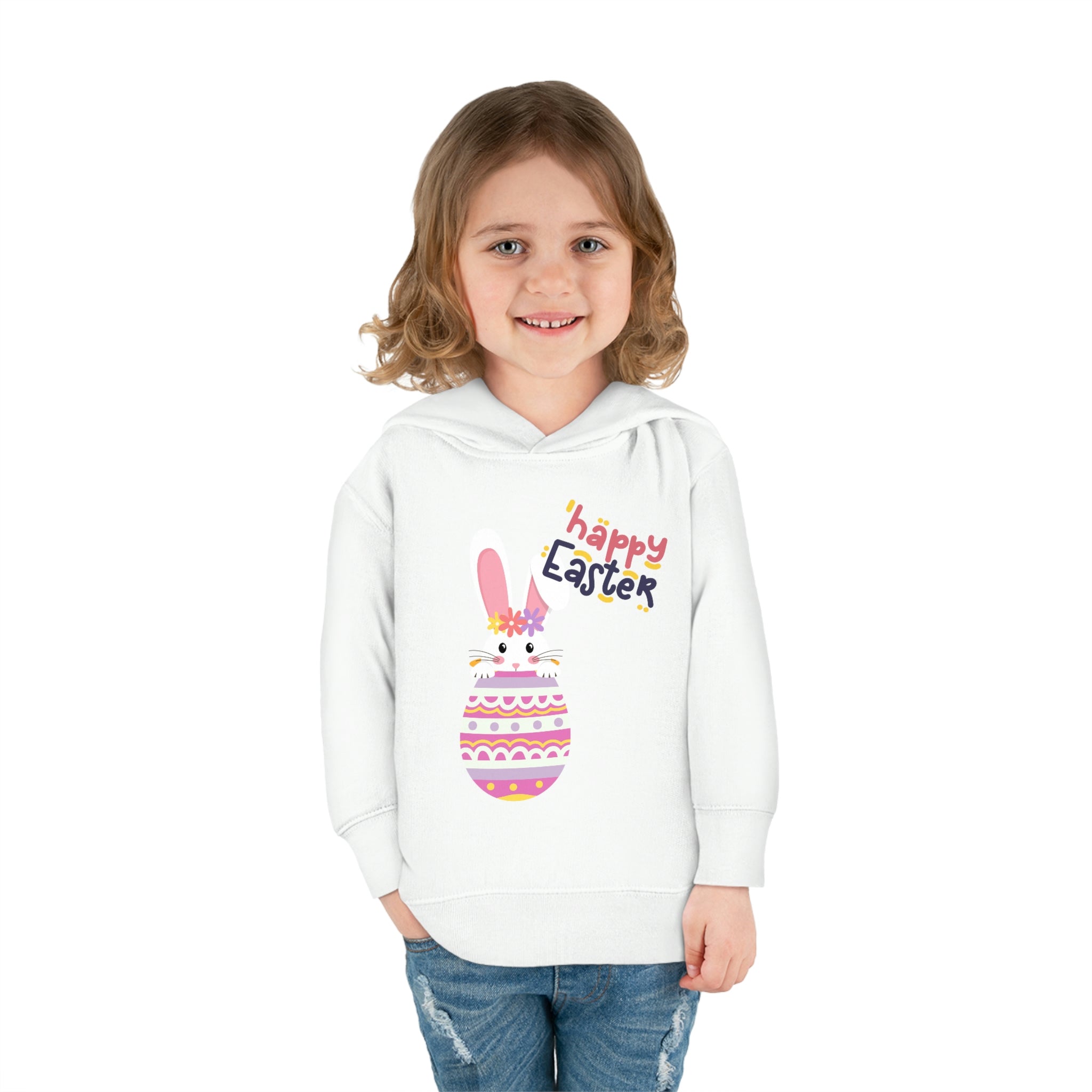 Happy Easter Day Bunny Toddler Pullover Fleece Hoodie