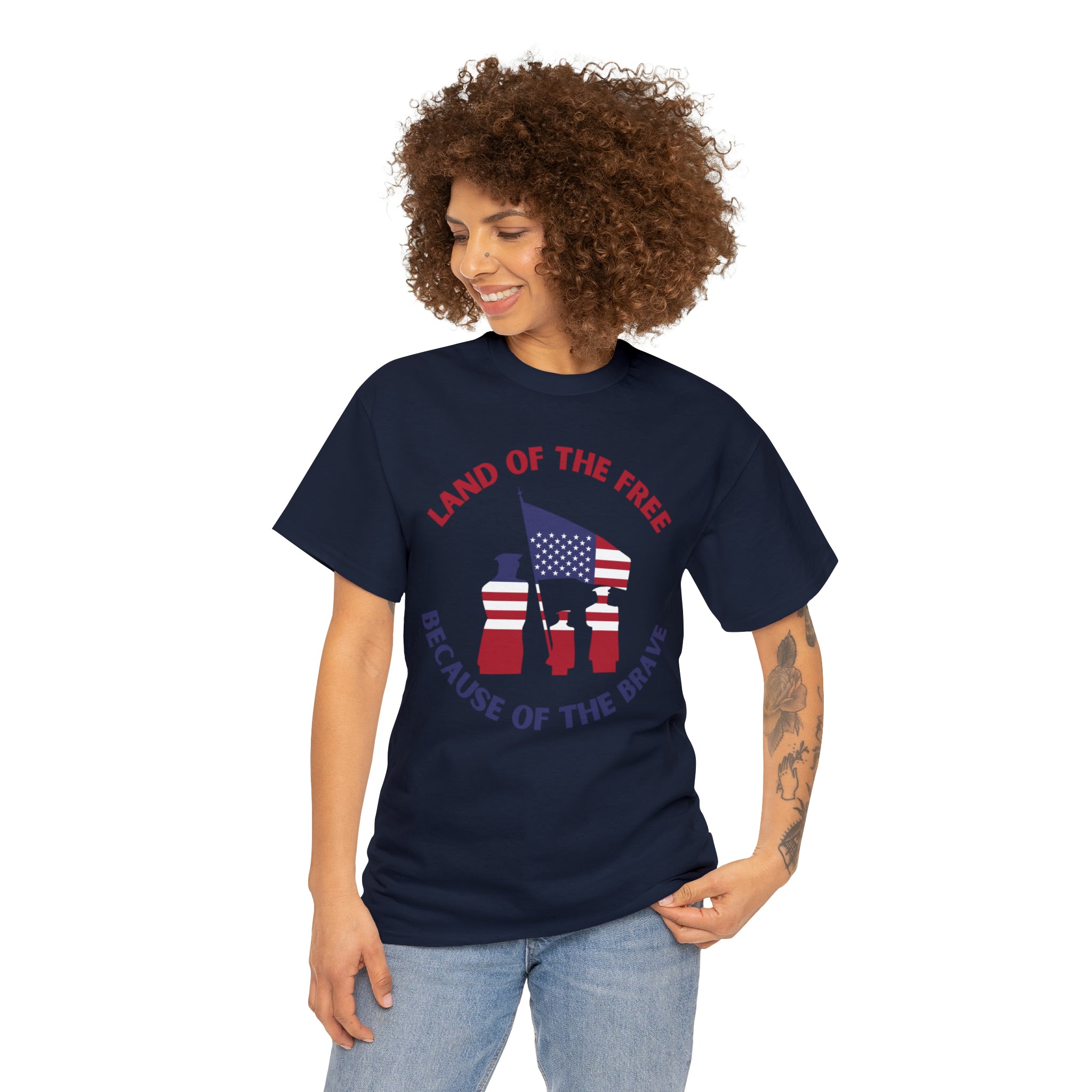 Memorial Day Land of The Free Unisex Heavy Cotton Tee